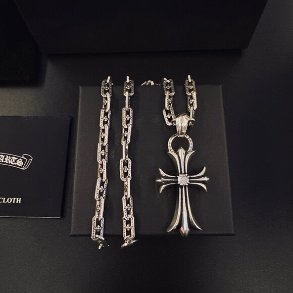 Chrome Hearts Sterling Silver Cross Pendant Necklace - Picture 8 of 8